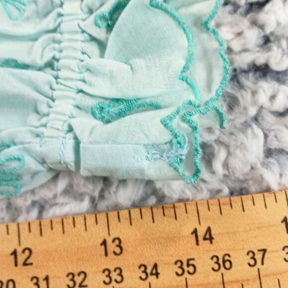 KAARI BLUE Embroidered Tiered Ruffle Trim Peasant Blouse Women's L. 100% Cotton. - Picture 12 of 12